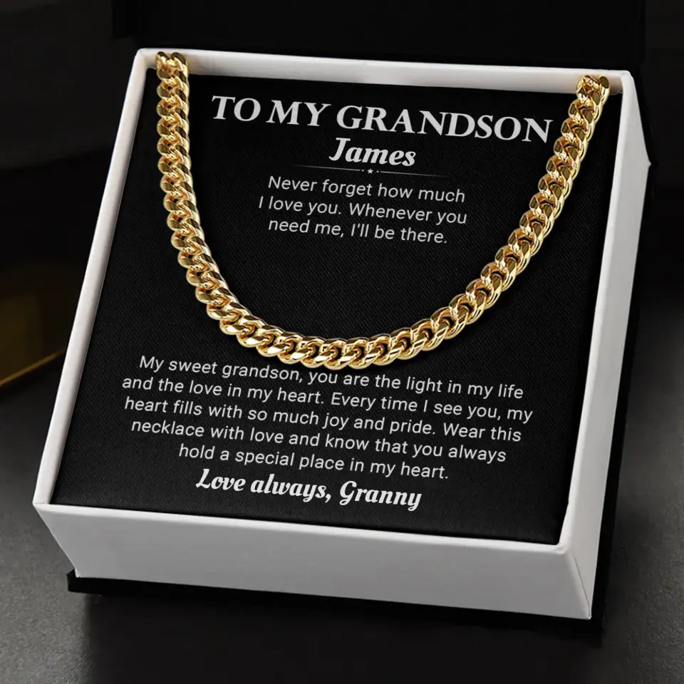 Personalized Gift For Grandson- Cuban Link Chain - GS4