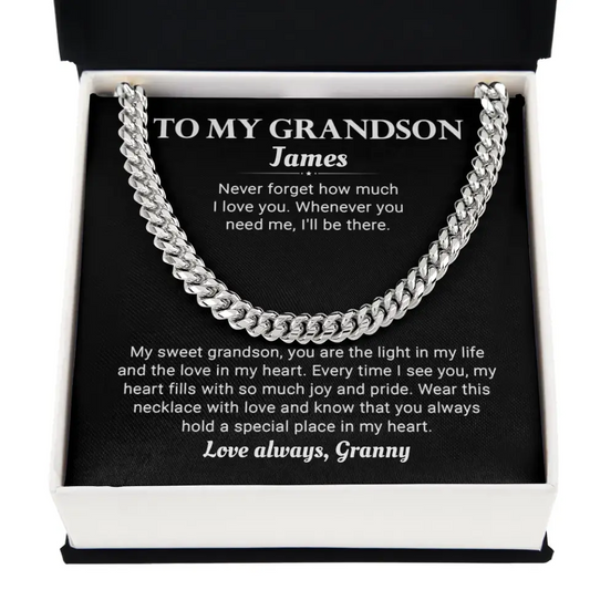 Personalized Gift For Grandson- Cuban Link Chain - GS4