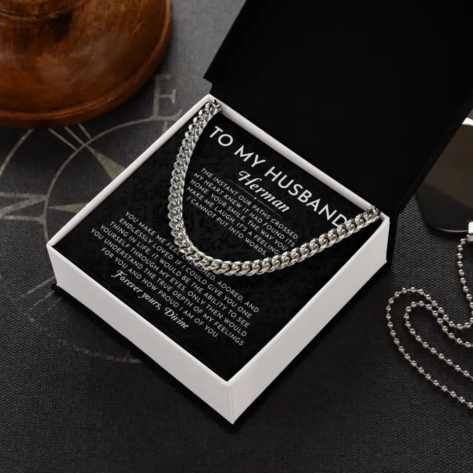 To My Husband - Personalizable Necklace Gift Set Gift From Wife - H1