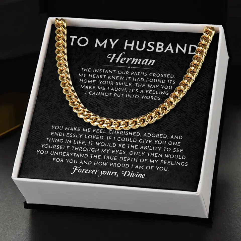 To My Husband - Personalizable Necklace Gift Set Gift From Wife - H1