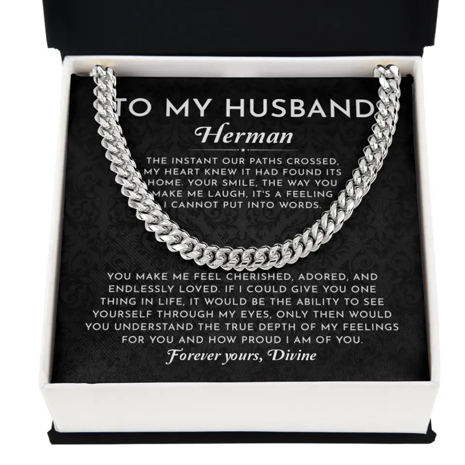 To My Husband - Personalizable Necklace Gift Set Gift From Wife - H1