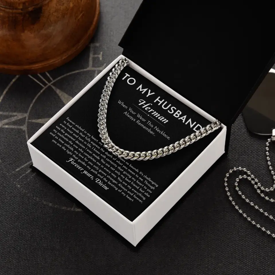 To My Husband - Personalizable Necklace Gift Set Gift From Wife - H2