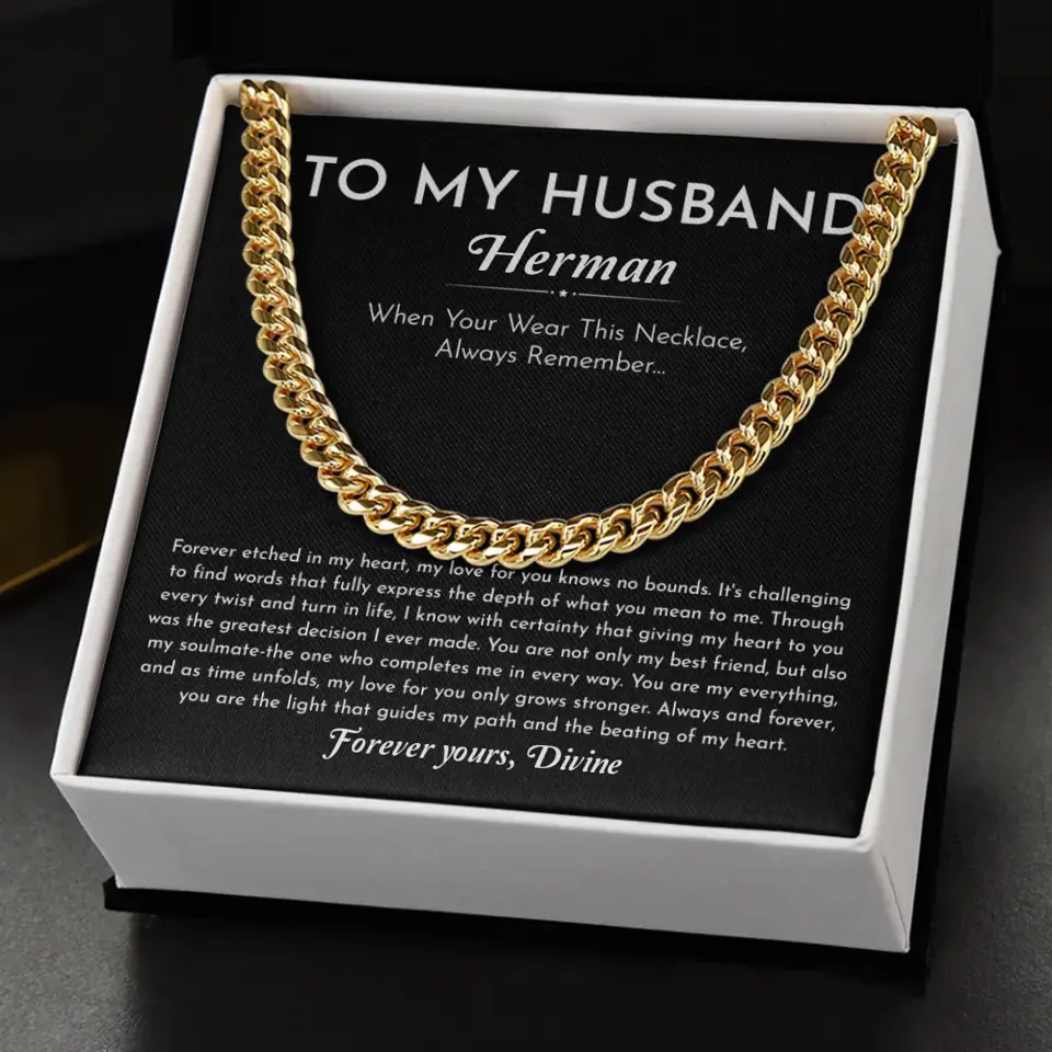 To My Husband - Personalizable Necklace Gift Set Gift From Wife - H2