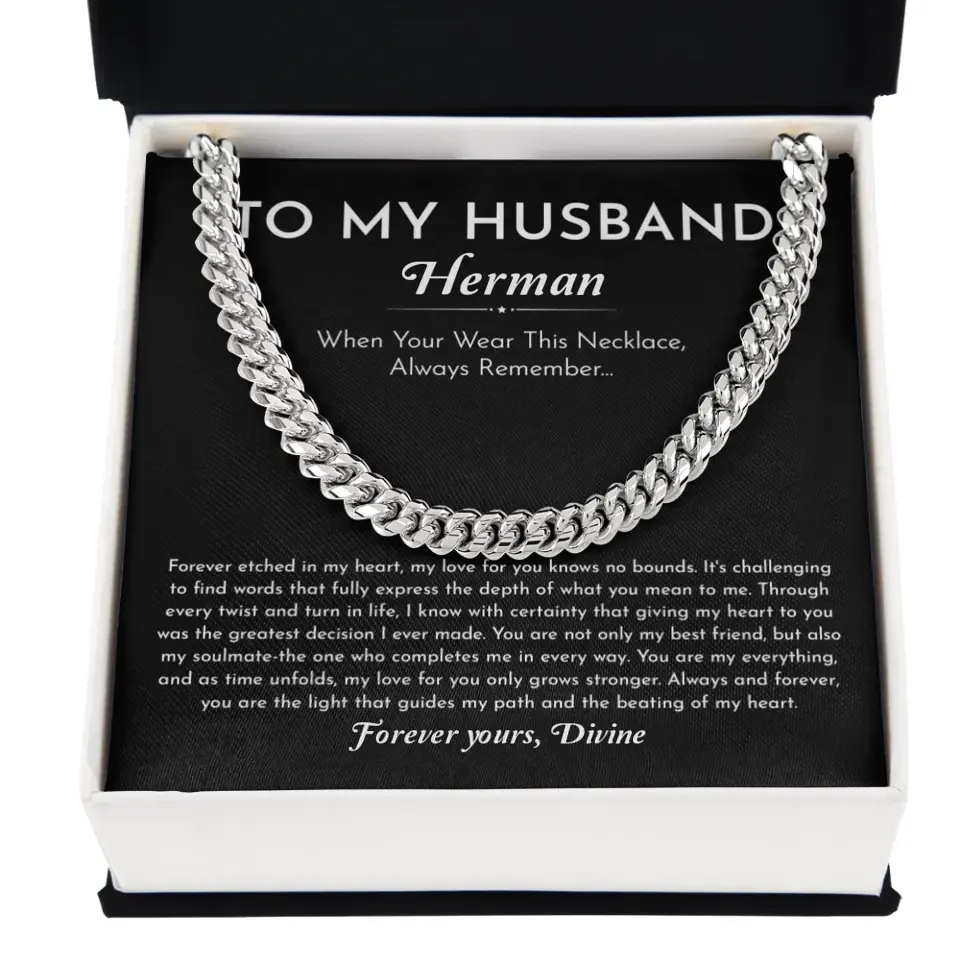 To My Husband - Personalizable Necklace Gift Set Gift From Wife - H2