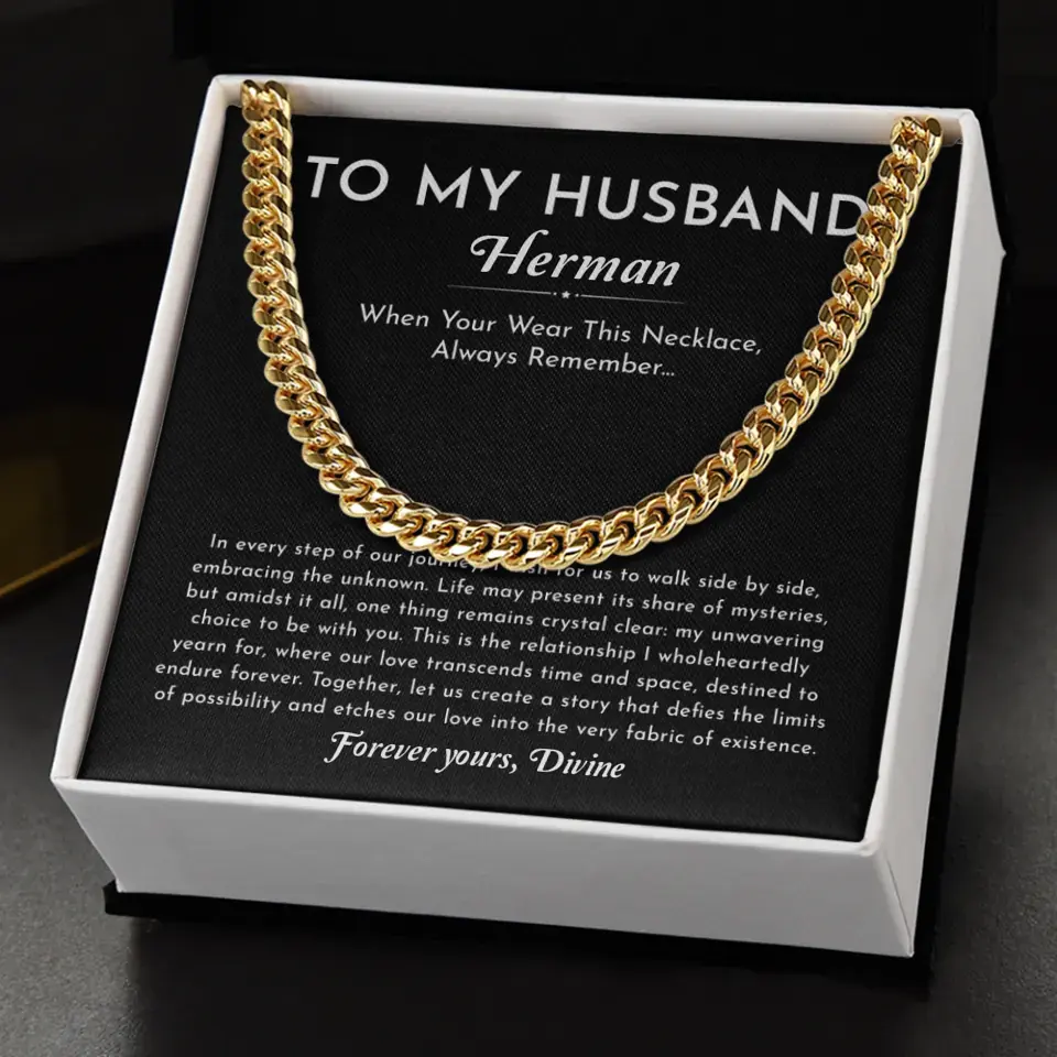 To My Husband - Personalizable Necklace Gift Set Gift From Wife - H3