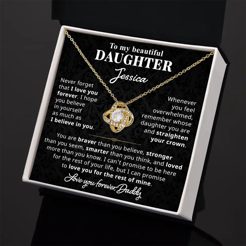 To My Beautiful Daughter - Personalized Necklace Gift Set - D7