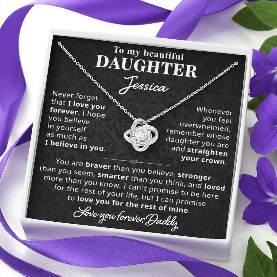 To My Beautiful Daughter - Personalized Necklace Gift Set - D7