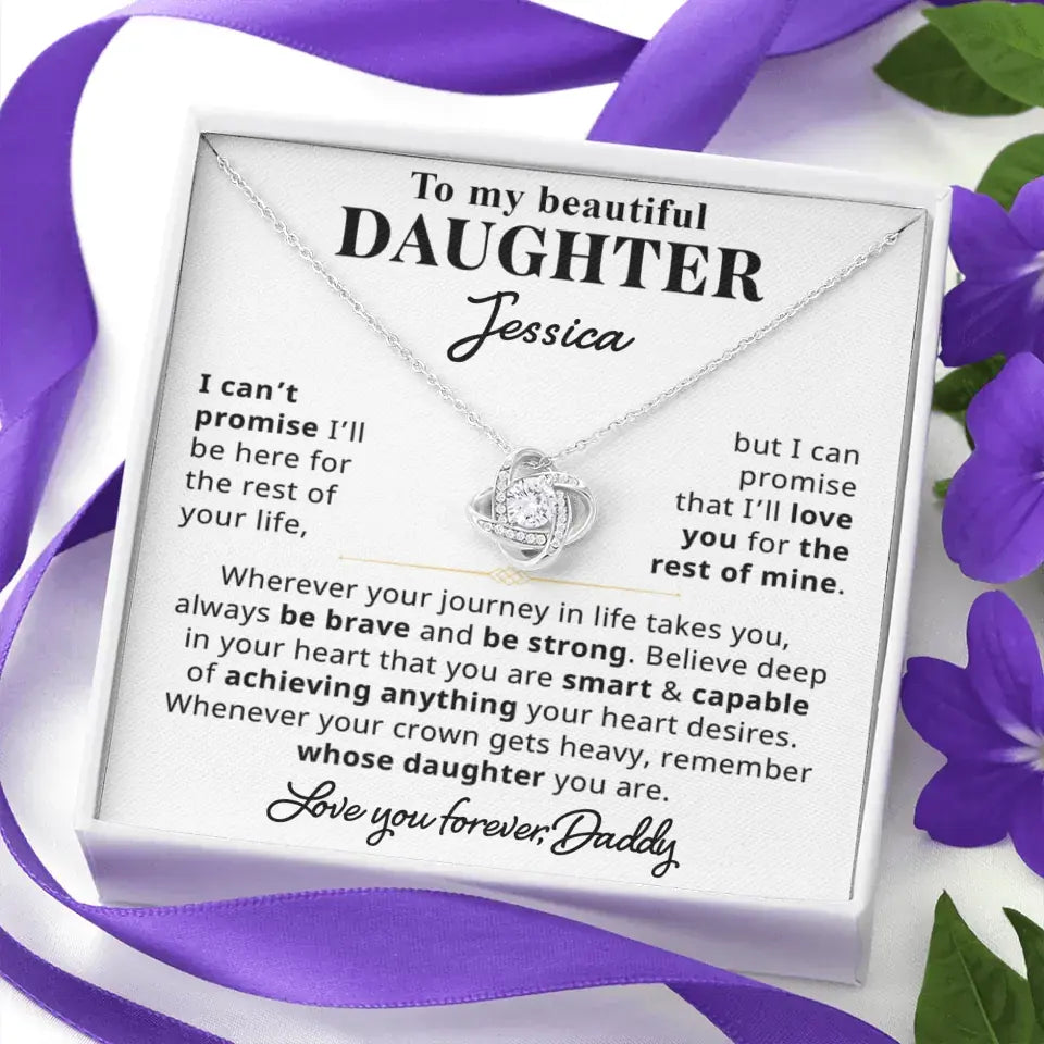 To My Beautiful Daughter - Personalized Necklace Gift Set - D8