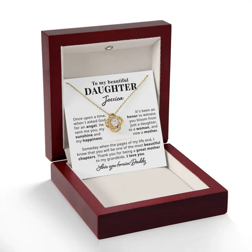 To My Beautiful Daughter - Personalized Necklace Gift Set - D9