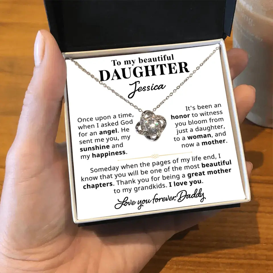 To My Beautiful Daughter - Personalized Necklace Gift Set - D9