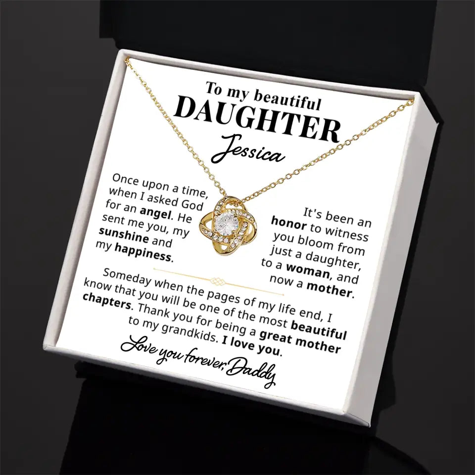 To My Beautiful Daughter - Personalized Necklace Gift Set - D9