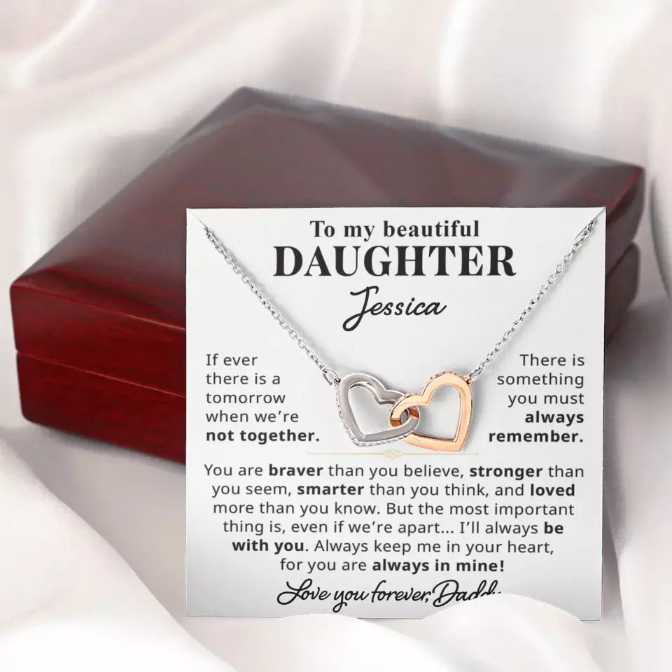 To My Beautiful Daughter - Personalized Necklace Gift Set - D10