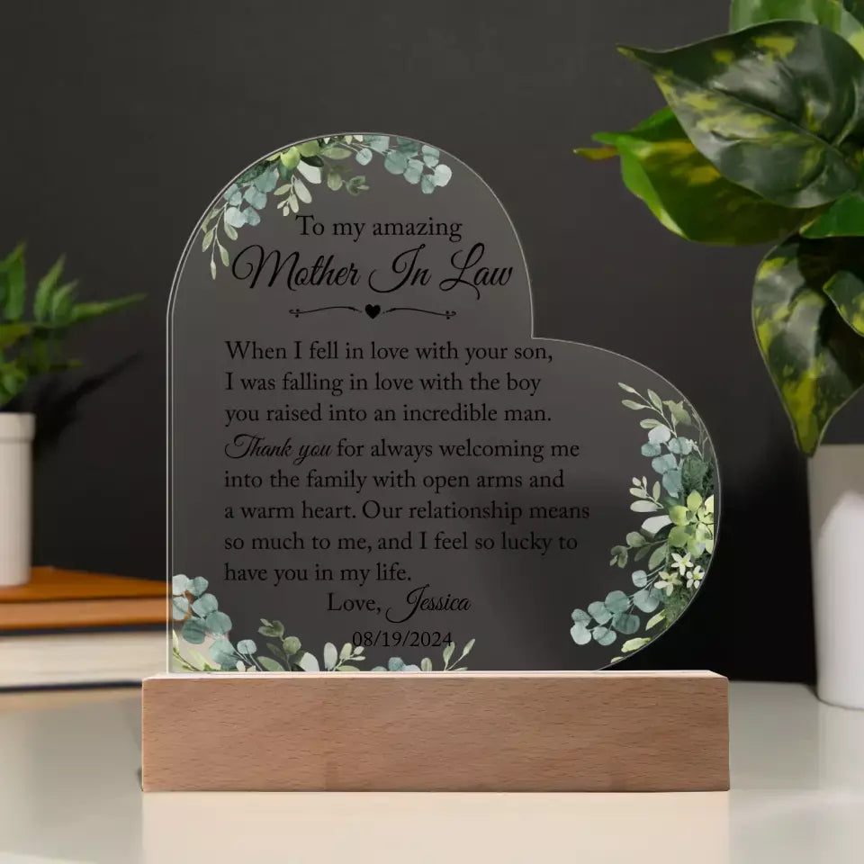 Mother of the Groom Gift, Personalized Mother of the Groom Gift Plaque, Gift from Bride