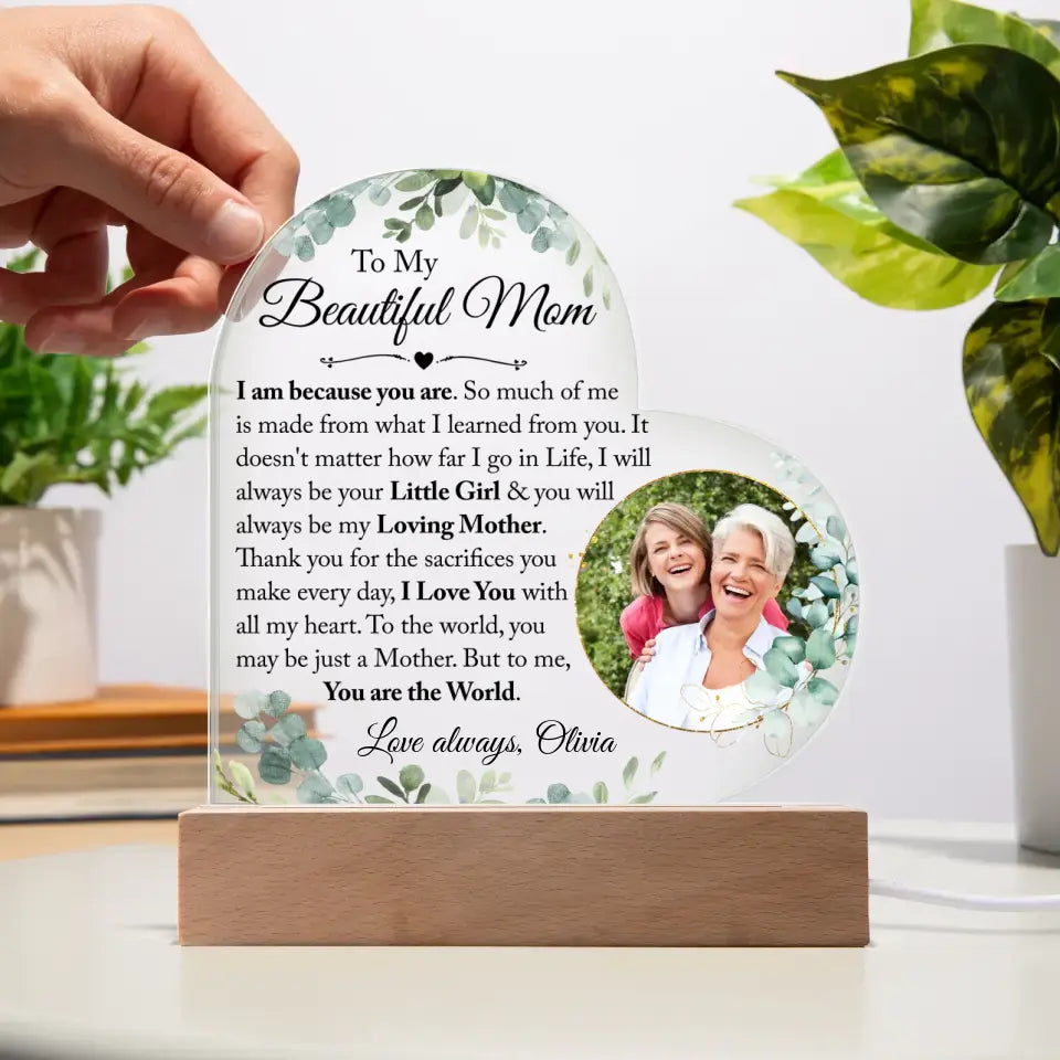 Custom Photo Acrylic Plaque Gift for Mom