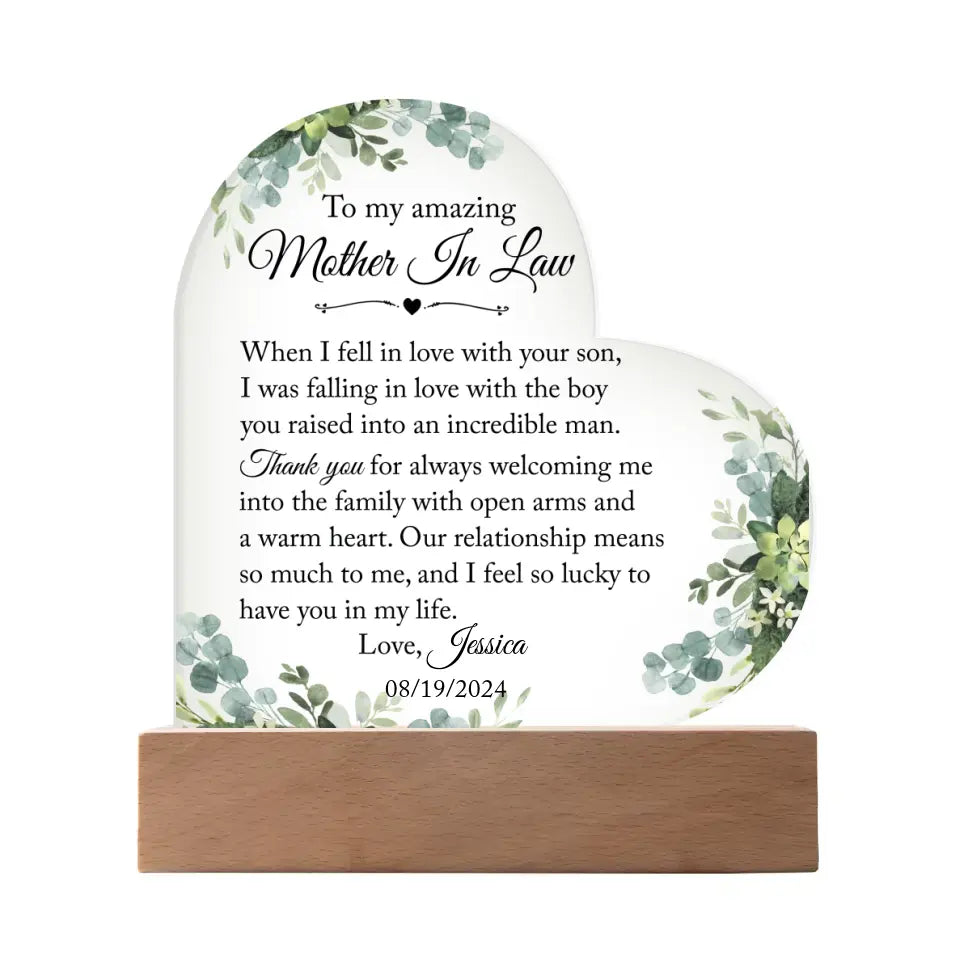 Mother of the Groom Gift, Personalized Mother of the Groom Gift Plaque, Gift from Bride