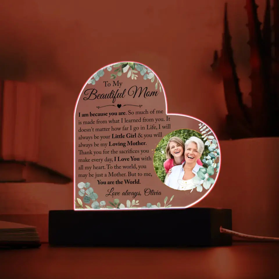 Custom Photo Acrylic Plaque Gift for Mom