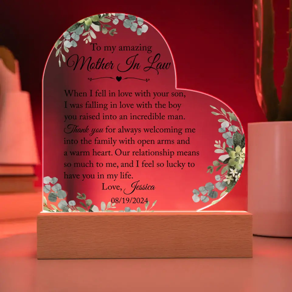 Mother of the Groom Gift, Personalized Mother of the Groom Gift Plaque, Gift from Bride