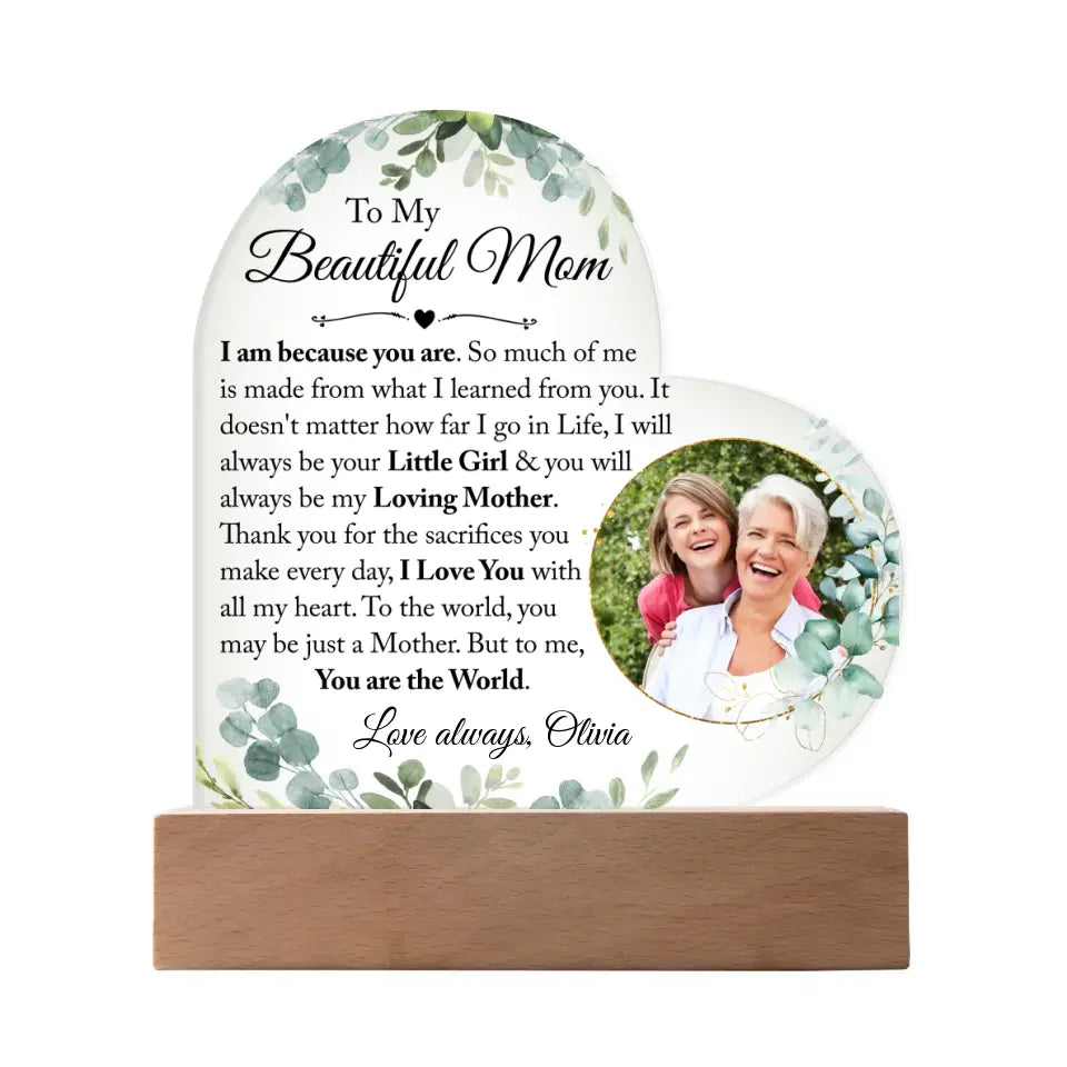 Custom Photo Acrylic Plaque Gift for Mom