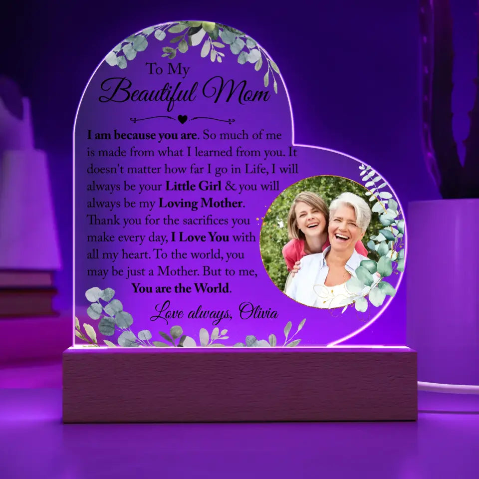 Custom Photo Acrylic Plaque Gift for Mom