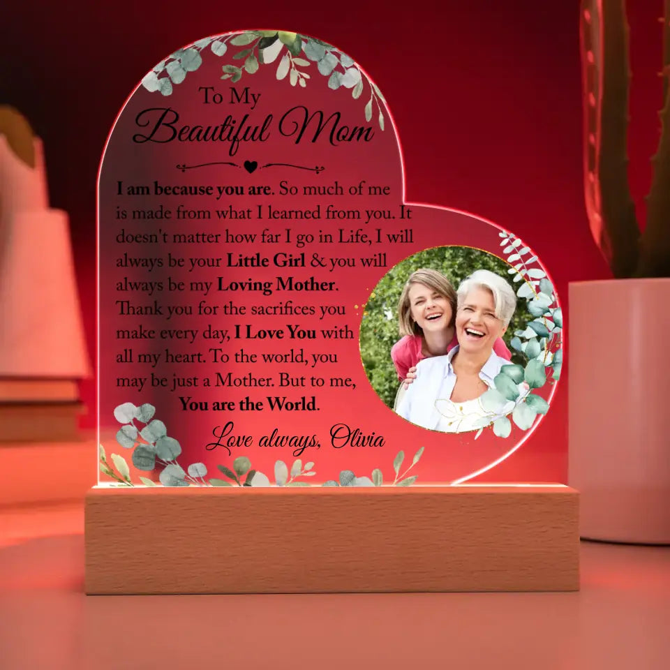 Custom Photo Acrylic Plaque Gift for Mom