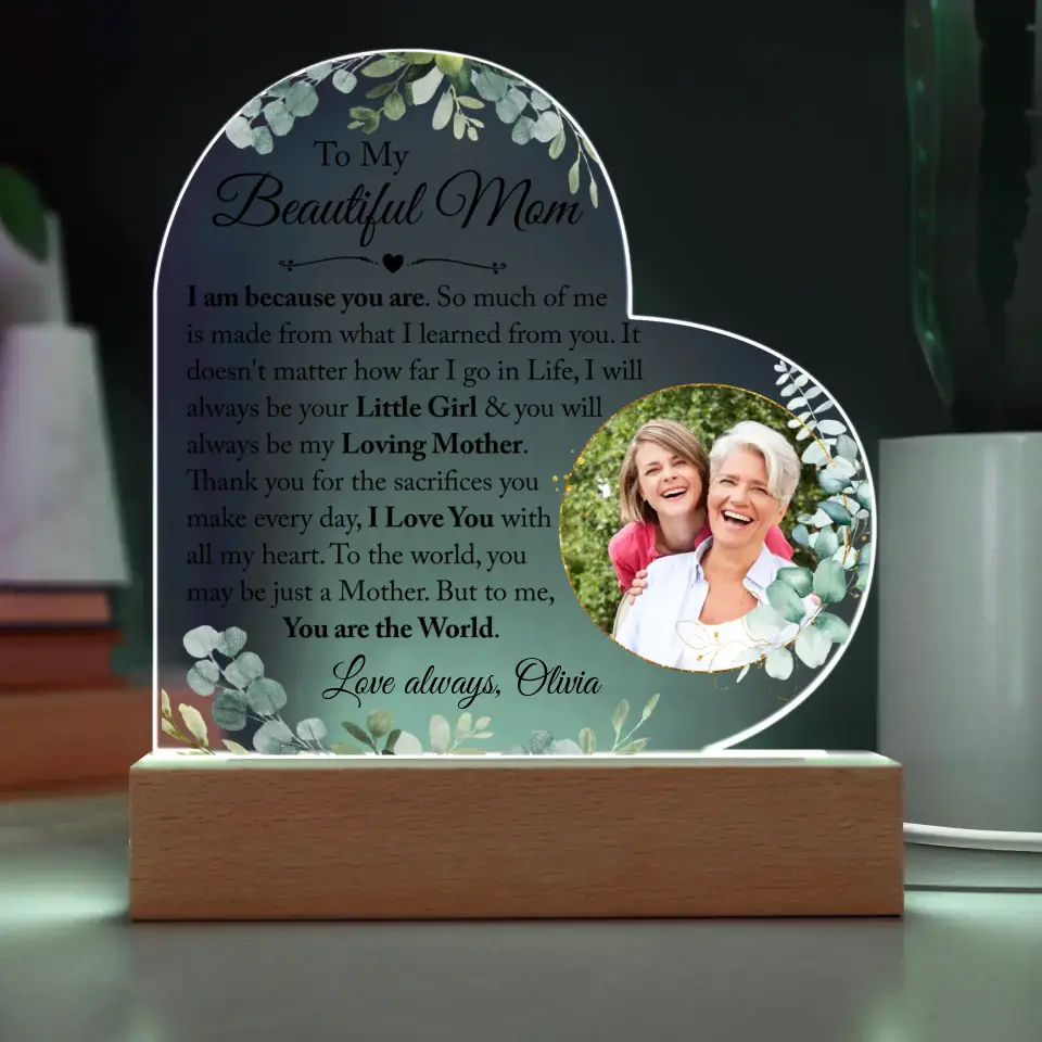 Custom Photo Acrylic Plaque Gift for Mom