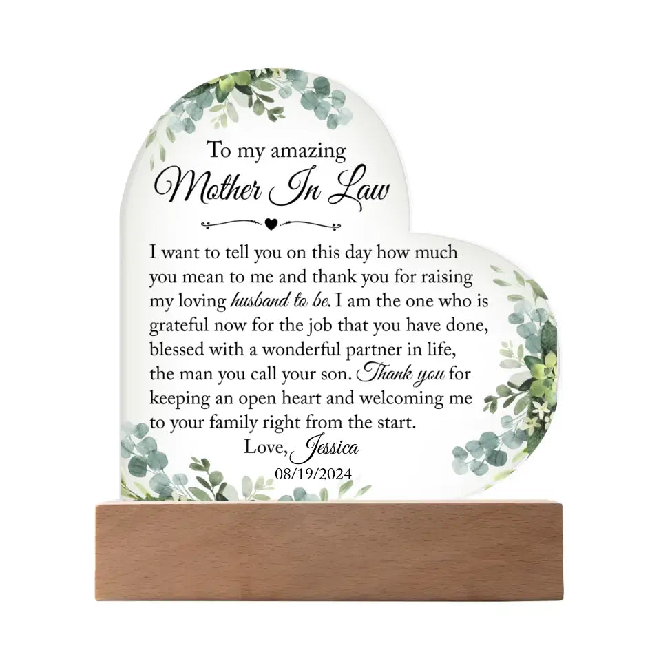 Mother of the Groom Gift, Personalized Mother of the Groom Gift Plaque, Gift from Bride - 2