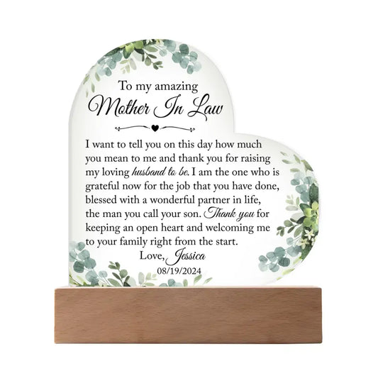 Mother of the Groom Gift, Personalized Mother of the Groom Gift Plaque, Gift from Bride - 2