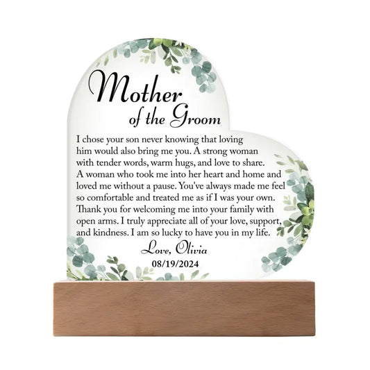 Mother of the Groom Gift, Personalized Mother of the Groom Gift Plaque, Gift from Bride - 4