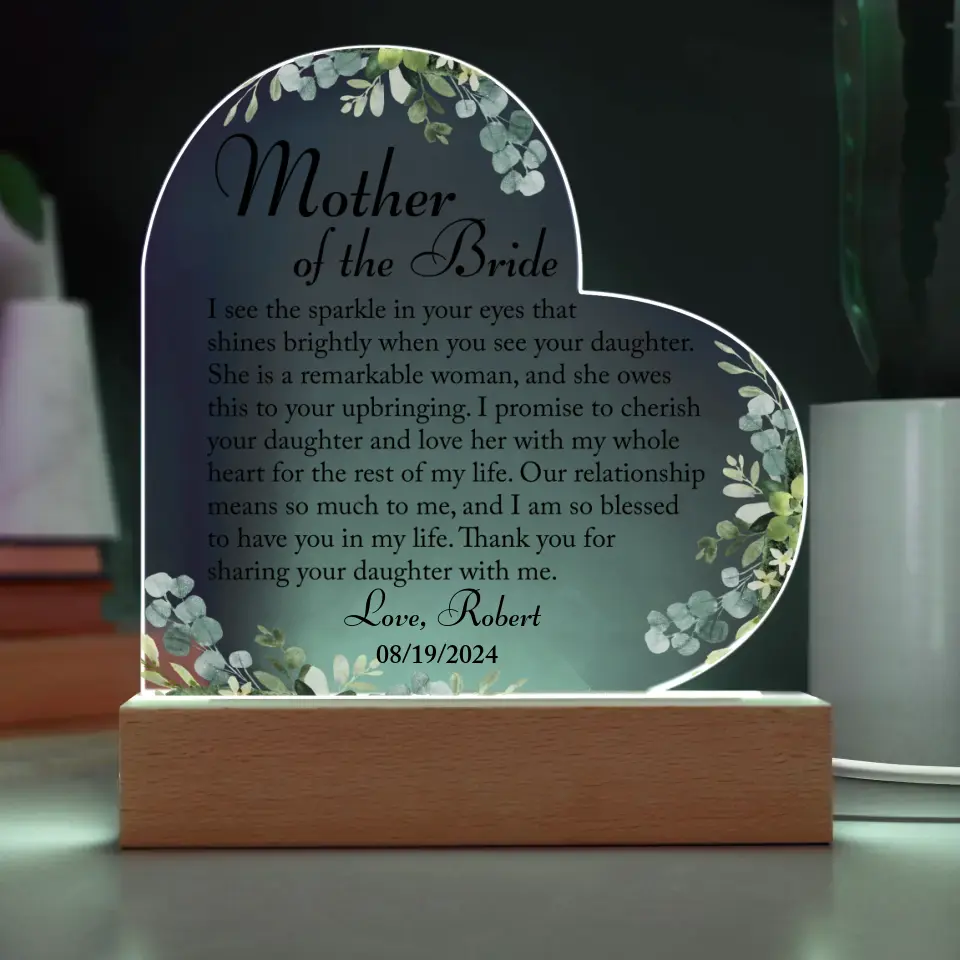 Mother Of The Bride Gift From Groom, Mother In Law Wedding Gift From Groom