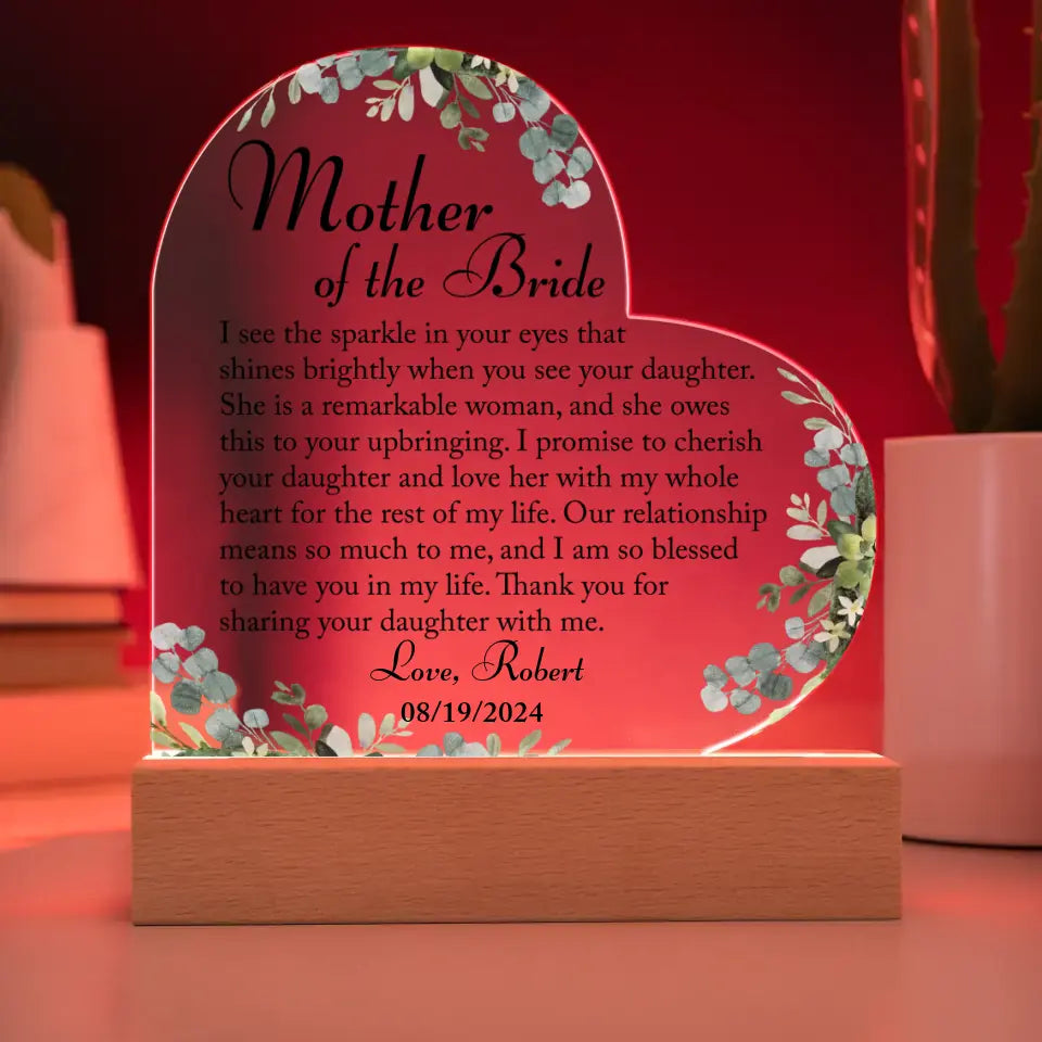 Mother Of The Bride Gift From Groom, Mother In Law Wedding Gift From Groom