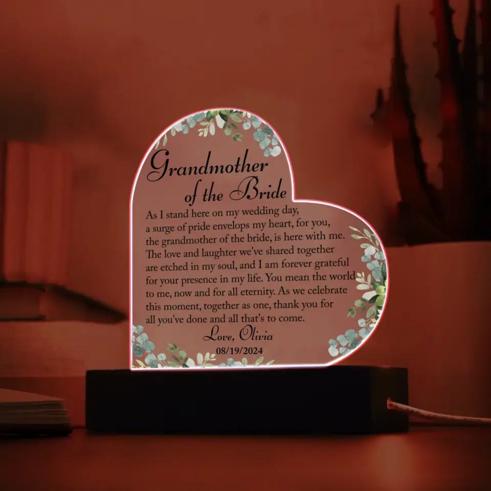 Grandmother Of The Bride Wedding Gift, Grandma Wedding Gift From Bride