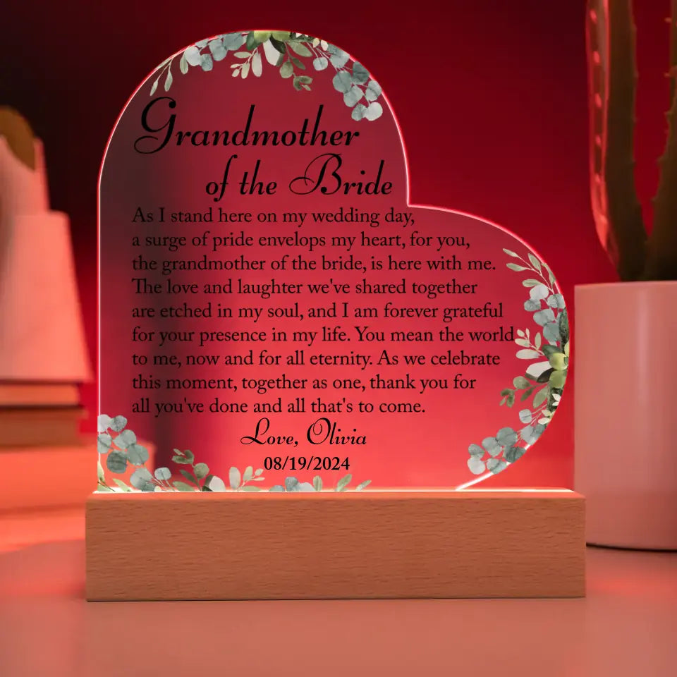 Grandmother Of The Bride Wedding Gift, Grandma Wedding Gift From Bride