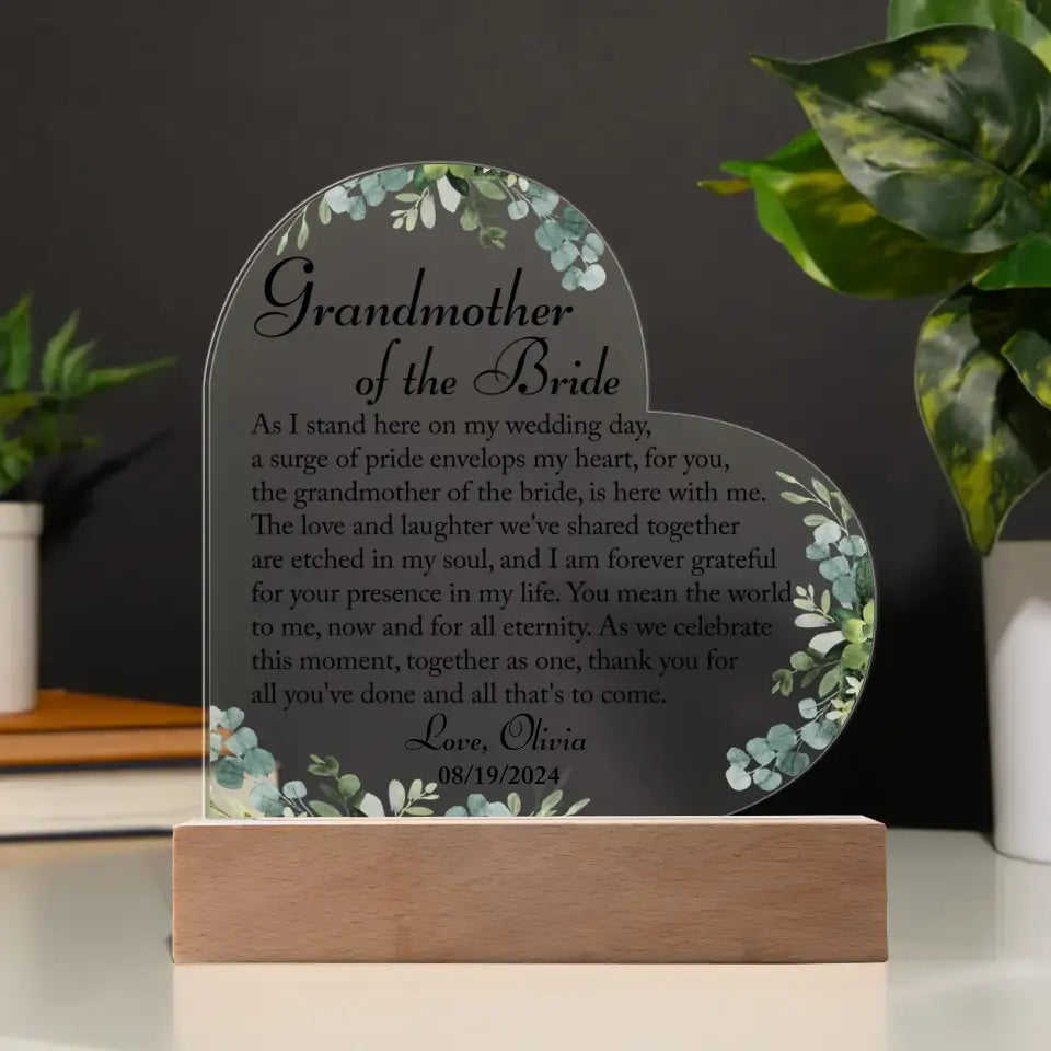 Grandmother Of The Bride Wedding Gift, Grandma Wedding Gift From Bride