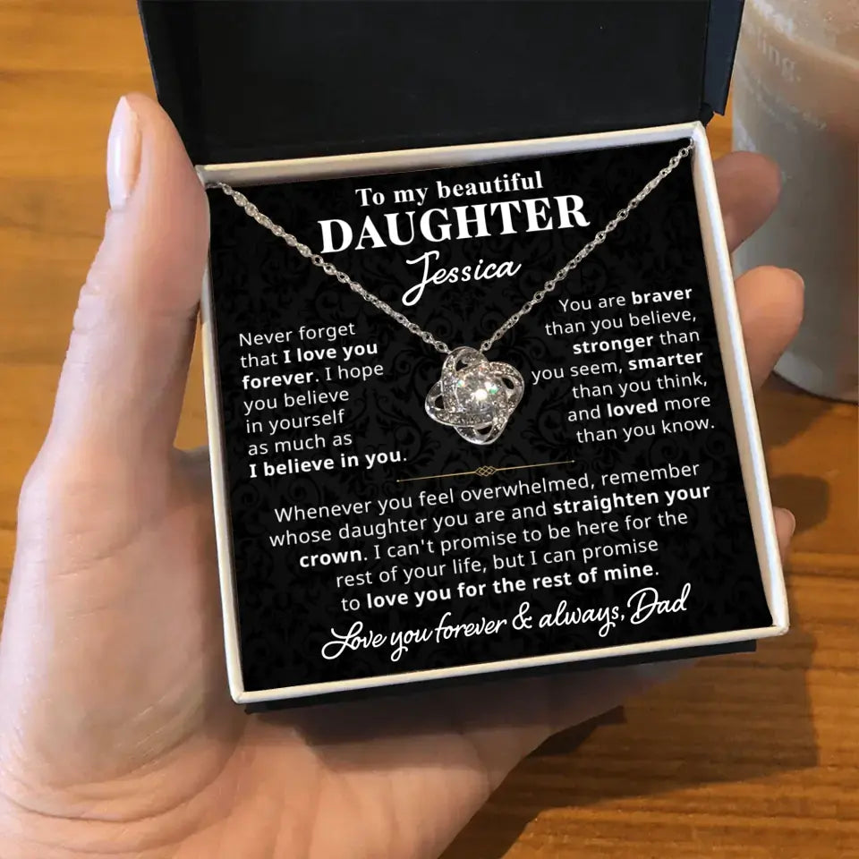 To My Beautiful Daughter - Personalized Necklace Gift Set - D11