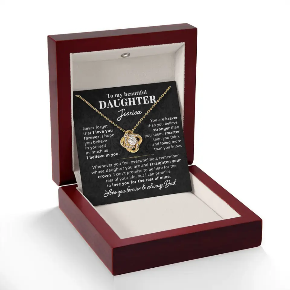 To My Beautiful Daughter - Personalized Necklace Gift Set - D11