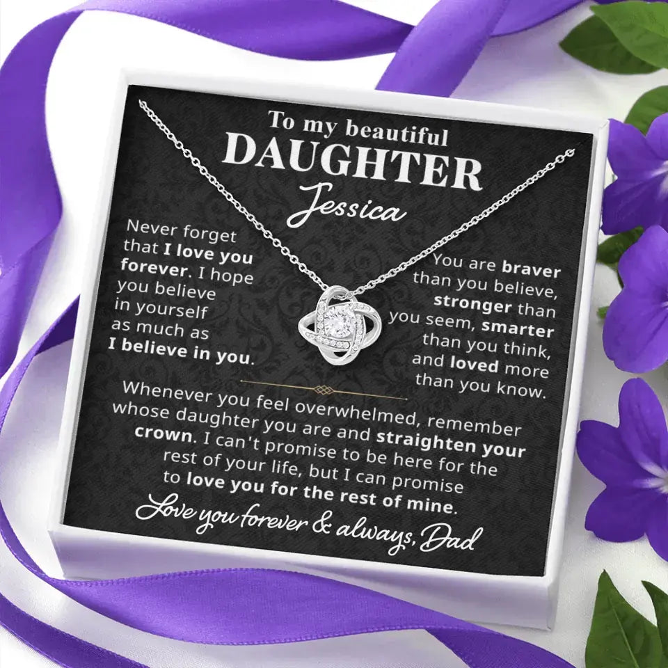 To My Beautiful Daughter - Personalized Necklace Gift Set - D11