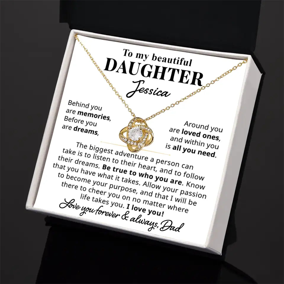 To My Beautiful Daughter - Personalized Necklace Gift Set - D12