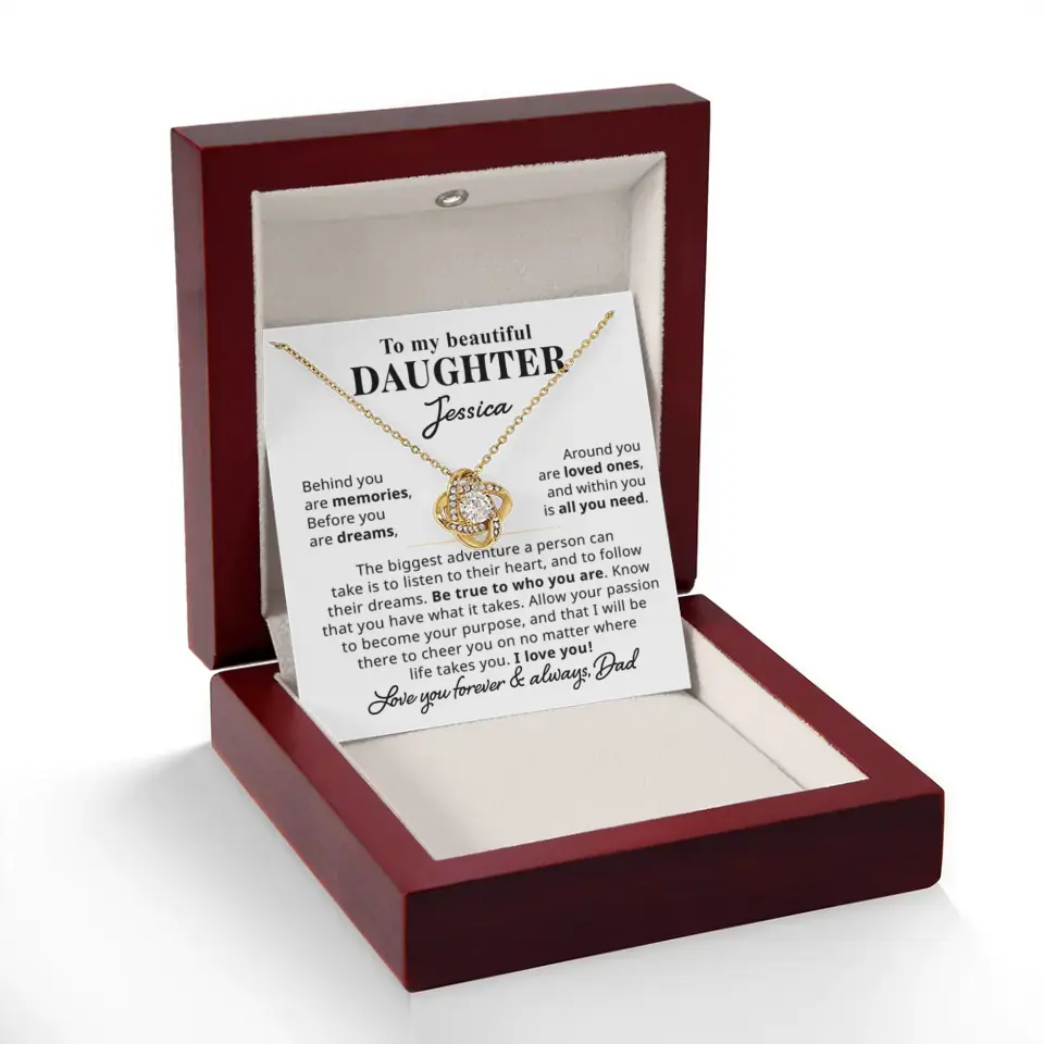 To My Beautiful Daughter - Personalized Necklace Gift Set - D12