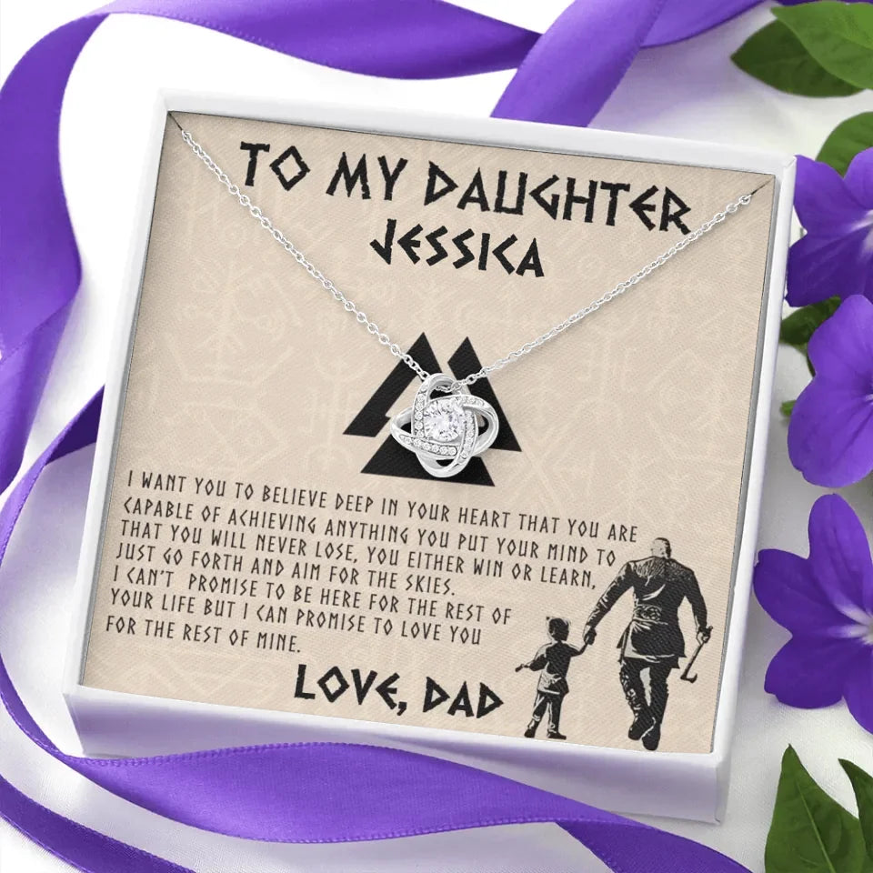 Gift For Daughter From Dad - Personalized Necklace Gift Set