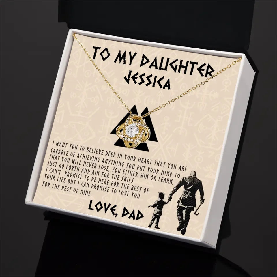 Gift For Daughter From Dad - Personalized Necklace Gift Set