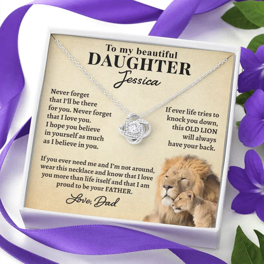 Gift For Daughter From Dad - Personalized Necklace Gift Set - DL2