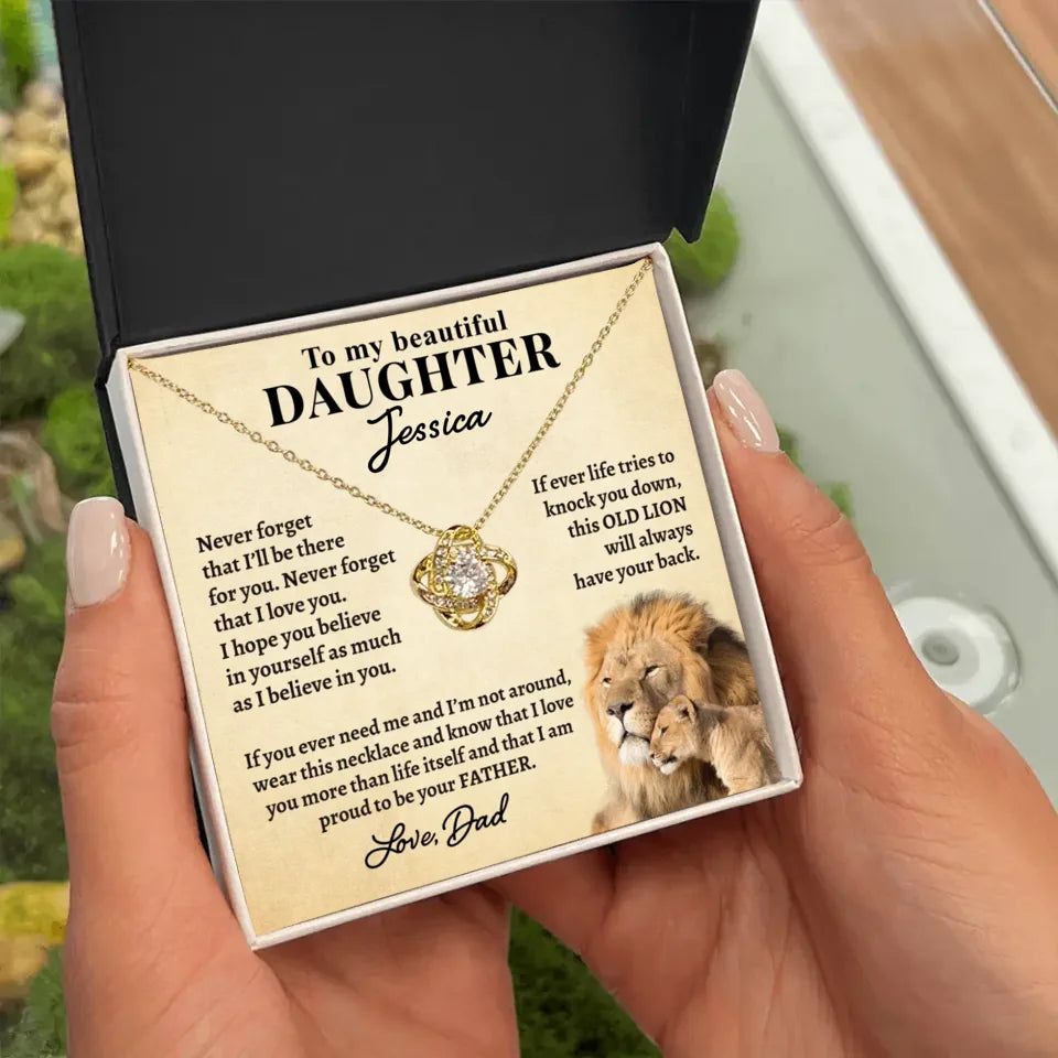 Gift For Daughter From Dad - Personalized Necklace Gift Set - DL2