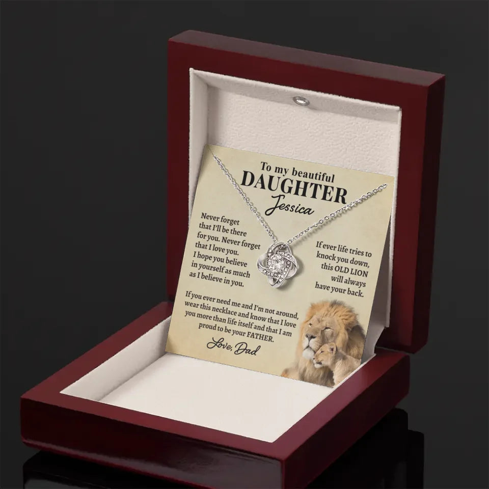 Gift For Daughter From Dad - Personalized Necklace Gift Set - DL2