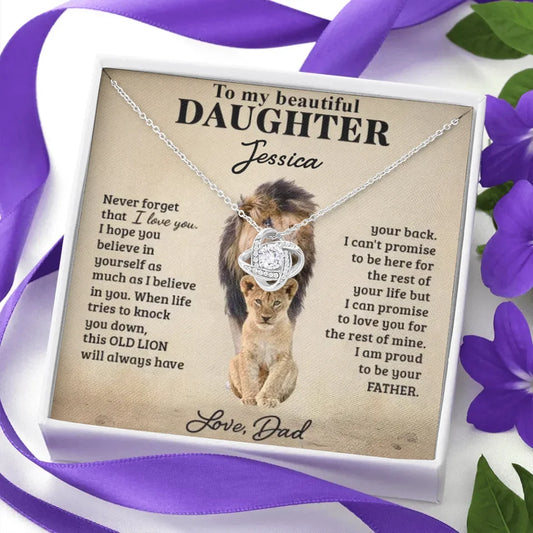 Gift For Daughter From Dad - Personalized Necklace Gift Set - DL1