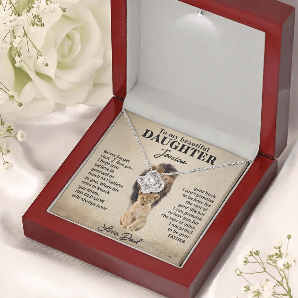 Gift For Daughter From Dad - Personalized Necklace Gift Set - DL1