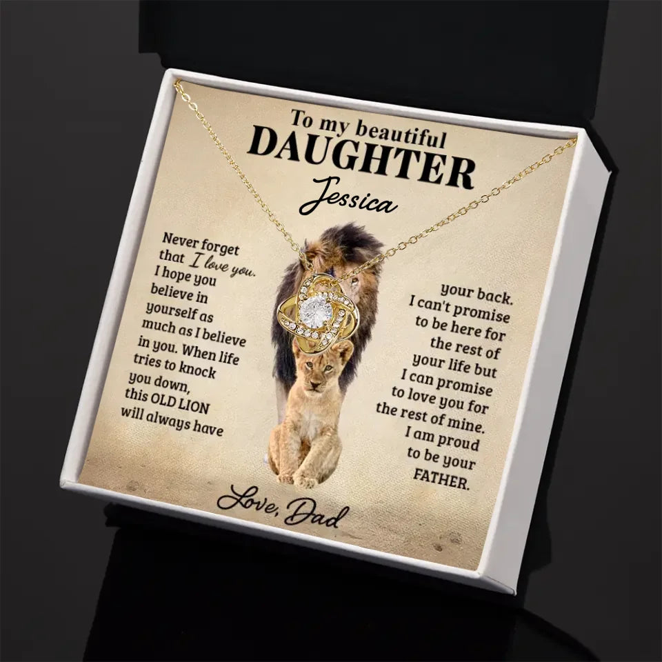 Gift For Daughter From Dad - Personalized Necklace Gift Set - DL1