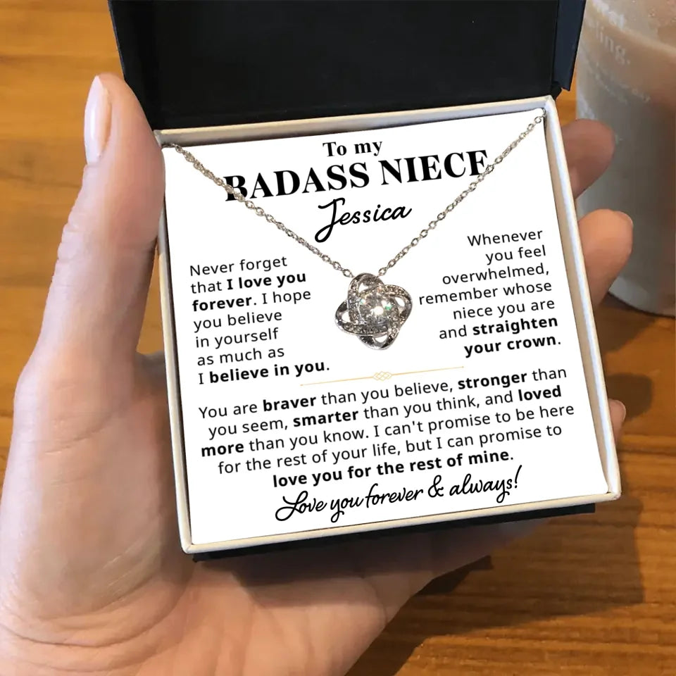 To My Badass Niece Gift - Custom Necklace Gift Set