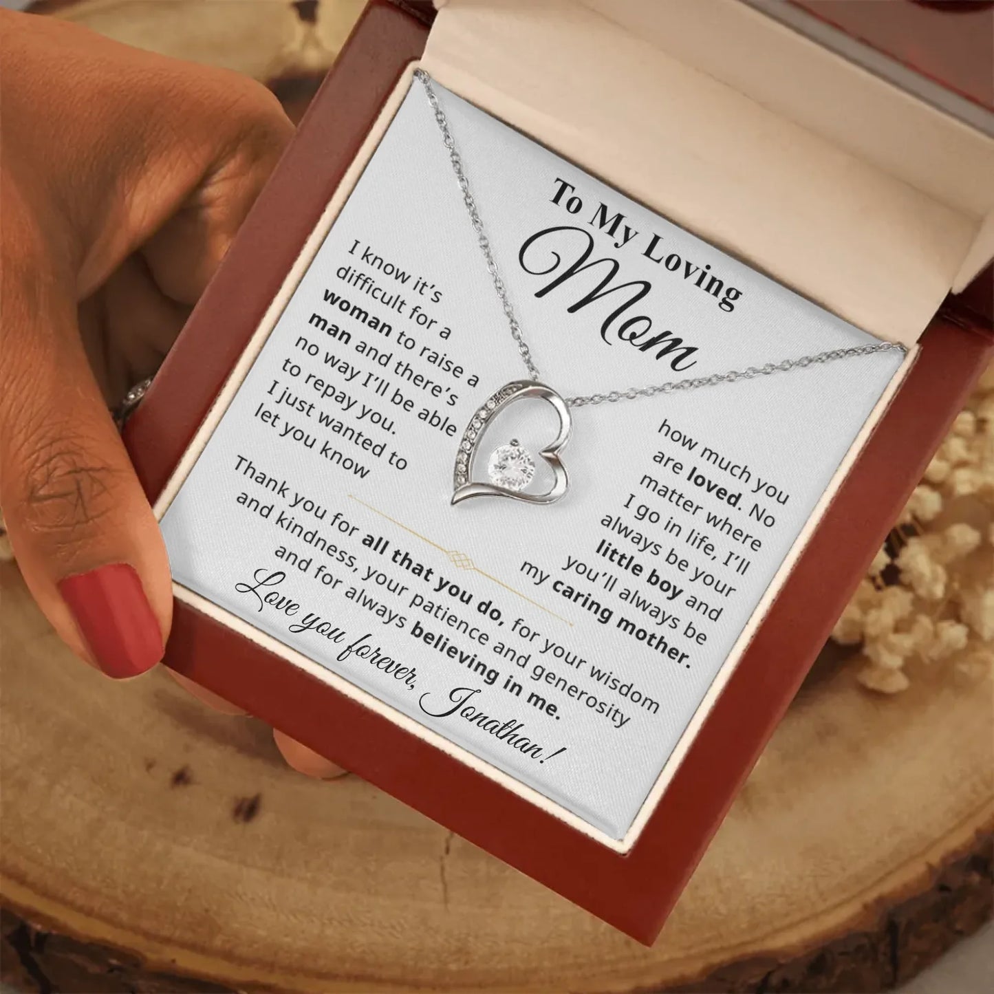 Gift For Mom From Son - Personalizable Necklace Gift Set - MN02