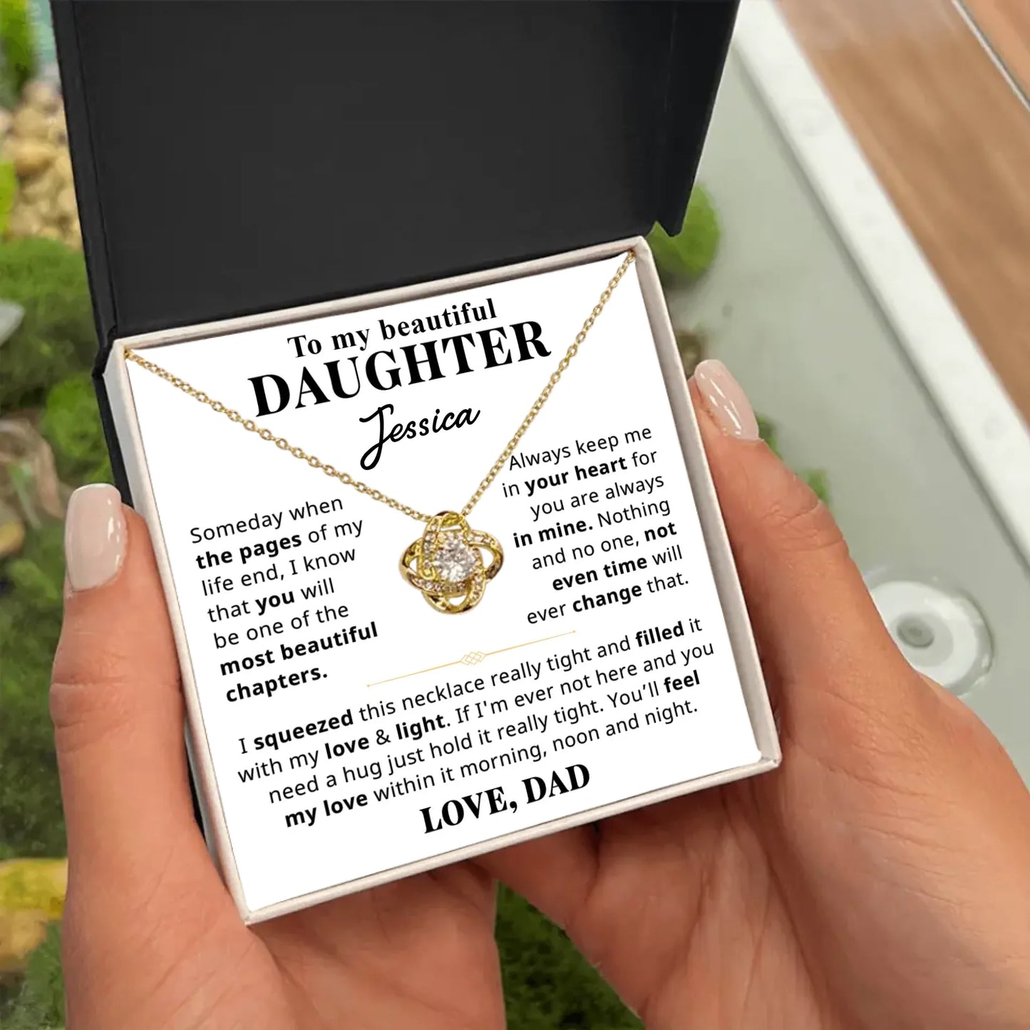 To My Beautiful Daughter - Personalized Necklace Gift Set - D13