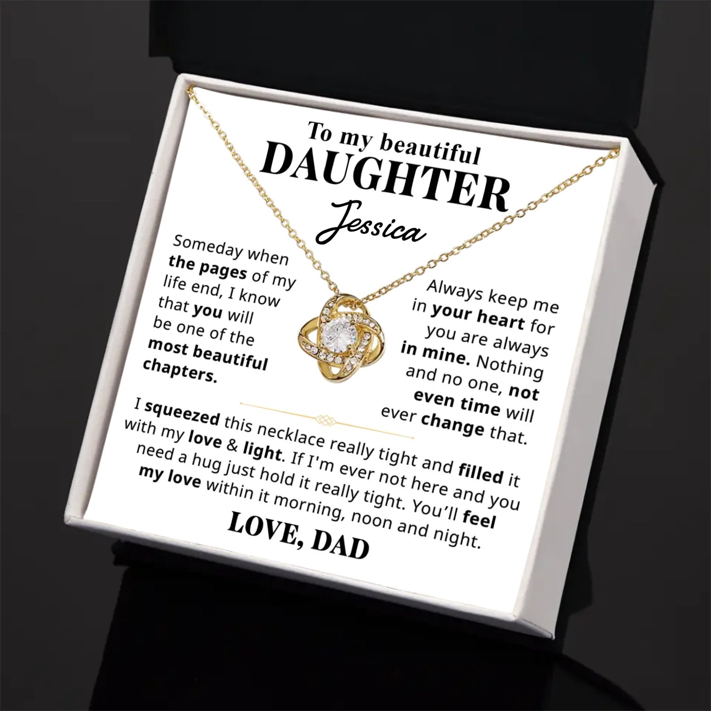 To My Beautiful Daughter - Personalized Necklace Gift Set - D13